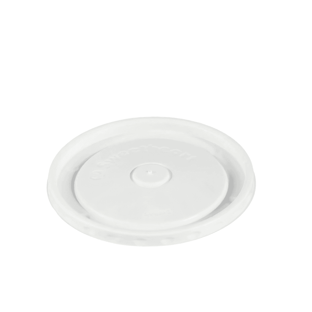 Solo® Lid Flat 4.3X0.31 IN PS White Round For 12 OZ Container 1200/Case