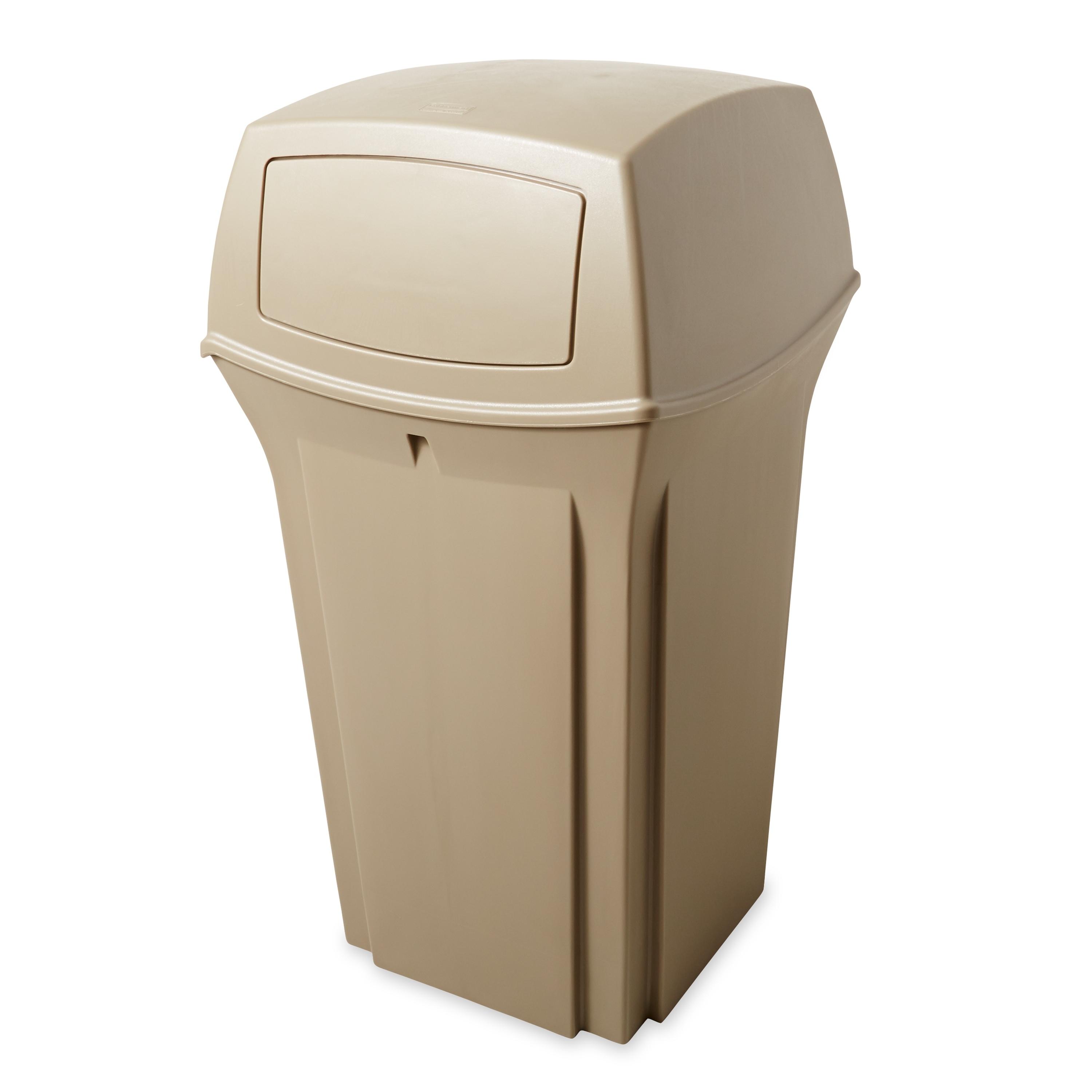 Ranger® Landfill 1-Stream Trash Can 21.25X21.25X41 IN 35 GAL Beige Resin Classic 1/Each