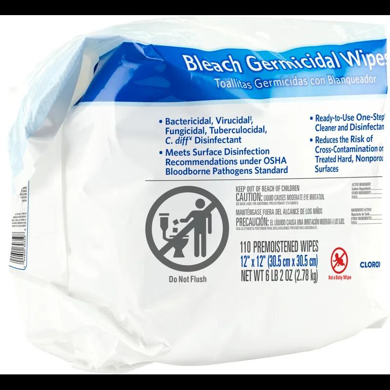 Clorox Healthcare® Bleach Germicidal Unscented One-Step Disinfectant Multi Surface Wipe 110 Count/Pack 2 Packs/Case