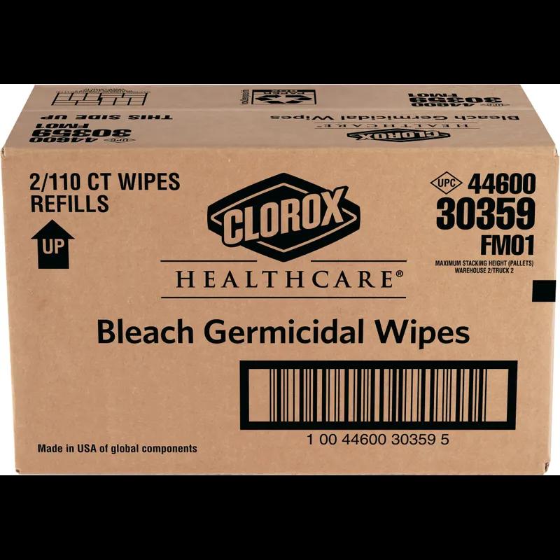Clorox Healthcare® Bleach Germicidal Unscented One-Step Disinfectant Multi Surface Wipe 110 Count/Pack 2 Packs/Case