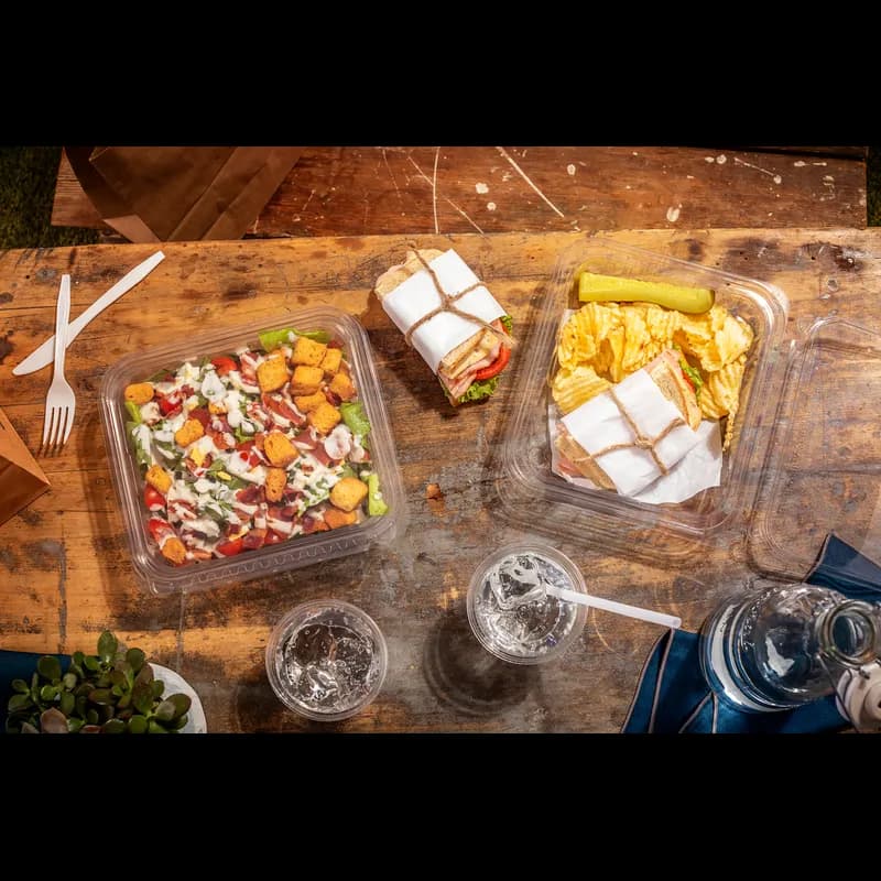 Deli Container Base 24 OZ RPET Clear Tamper-Evident 231/Case