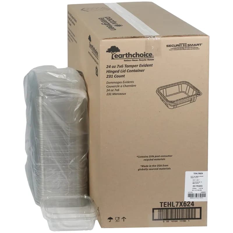 Deli Container Base 24 OZ RPET Clear Tamper-Evident 231/Case