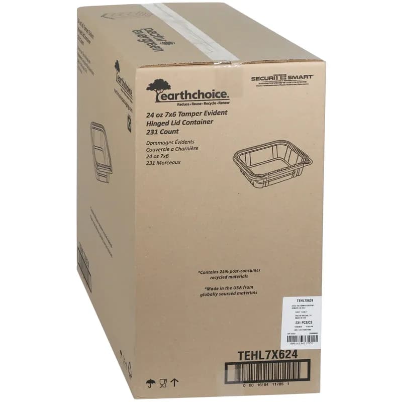 Deli Container Base 24 OZ RPET Clear Tamper-Evident 231/Case