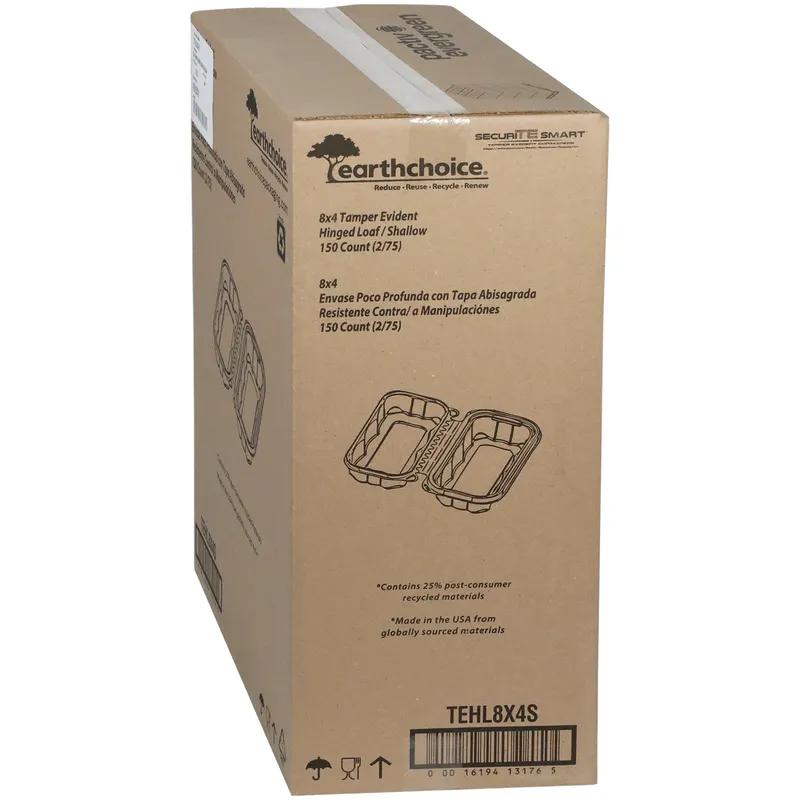 EarthChoice® Deli Container Hinged 8.7X3.3X2.8 IN RPET Clear Tamper-Evident 150/Case