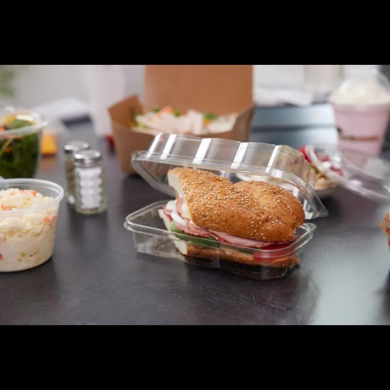 EarthChoice® Deli Container Hinged 8.7X3.3X2.8 IN RPET Clear Tamper-Evident 150/Case