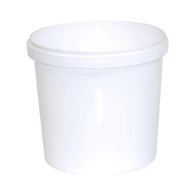 Bucket & Tub Base 80 OZ PP White Round Tamper-Evident Tamper-Resistant 207/Case