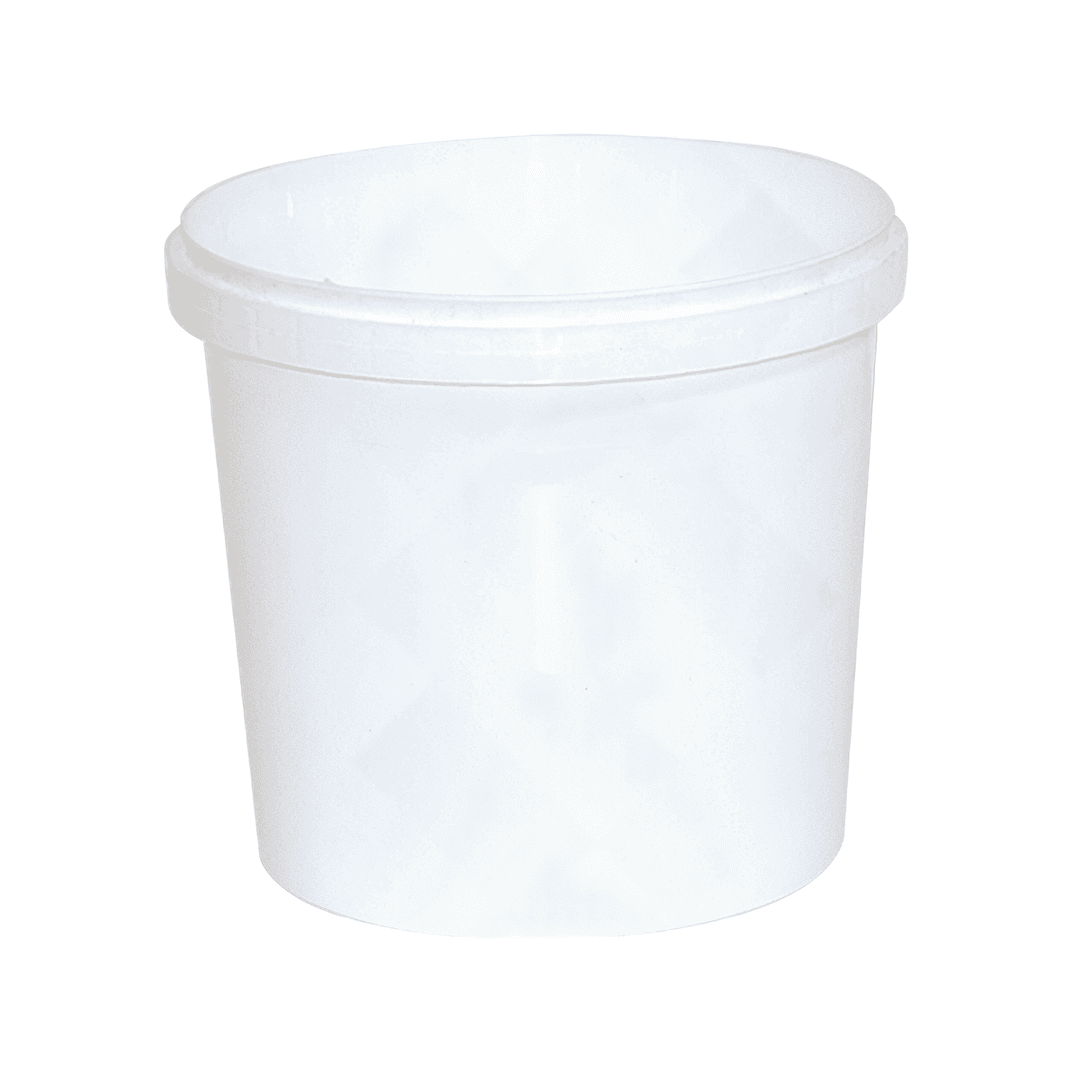 Bucket & Tub Base 80 OZ PP White Round Tamper-Evident Tamper-Resistant 207/Case