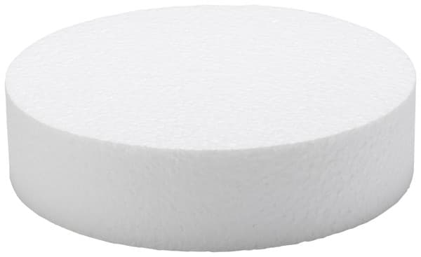 Dummy Cake 8X2 IN Foam White Round 1/Each
