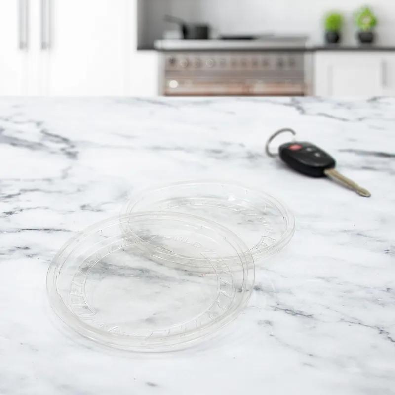 Solo® Lid 4.69X0.48 IN 1 Compartment RPET Clear For 8-32 OZ Deli Container Unhinged Recessed 50 Count/Pack 10 Packs/Case