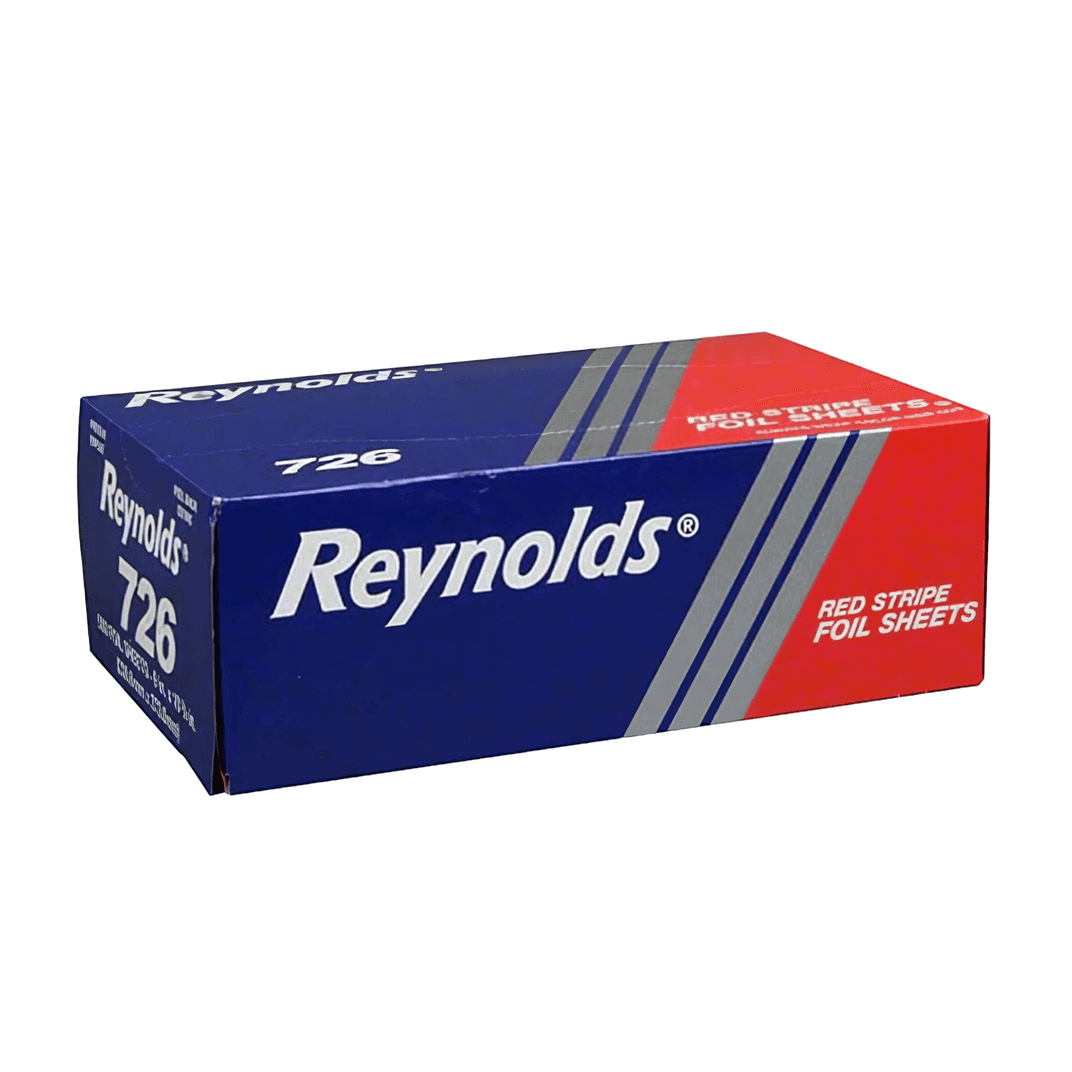 Foil Sheets 9X10.75 IN Aluminum Red Stripe Quilted 500 Sheets/Pack 6 Packs/Case 3000 Sheets/Case