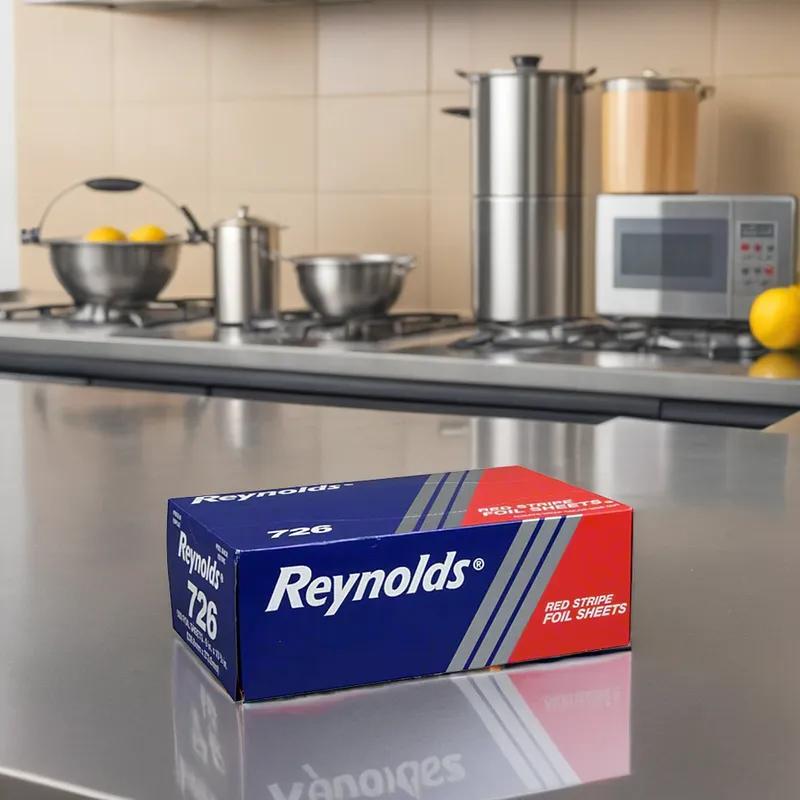 Foil Sheets 9X10.75 IN Aluminum Red Stripe Quilted 500 Sheets/Pack 6 Packs/Case 3000 Sheets/Case