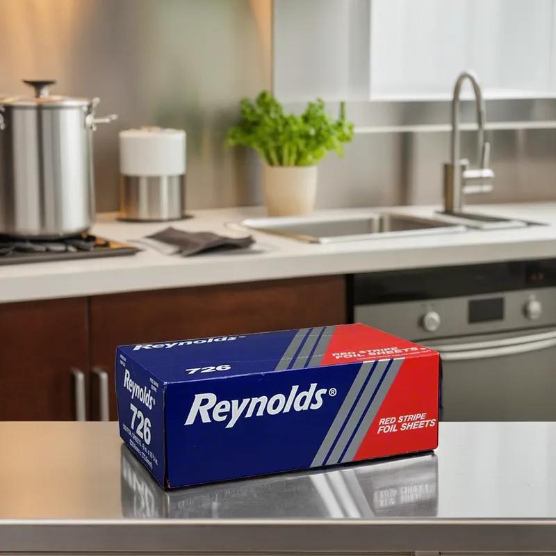 Foil Sheets 9X10.75 IN Aluminum Red Stripe Quilted 500 Sheets/Pack 6 Packs/Case 3000 Sheets/Case