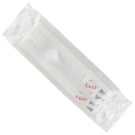 4PC Cutlery Kit PP White Medium Weight With Napkin,Fork,Salt & Pepper 1000/Case