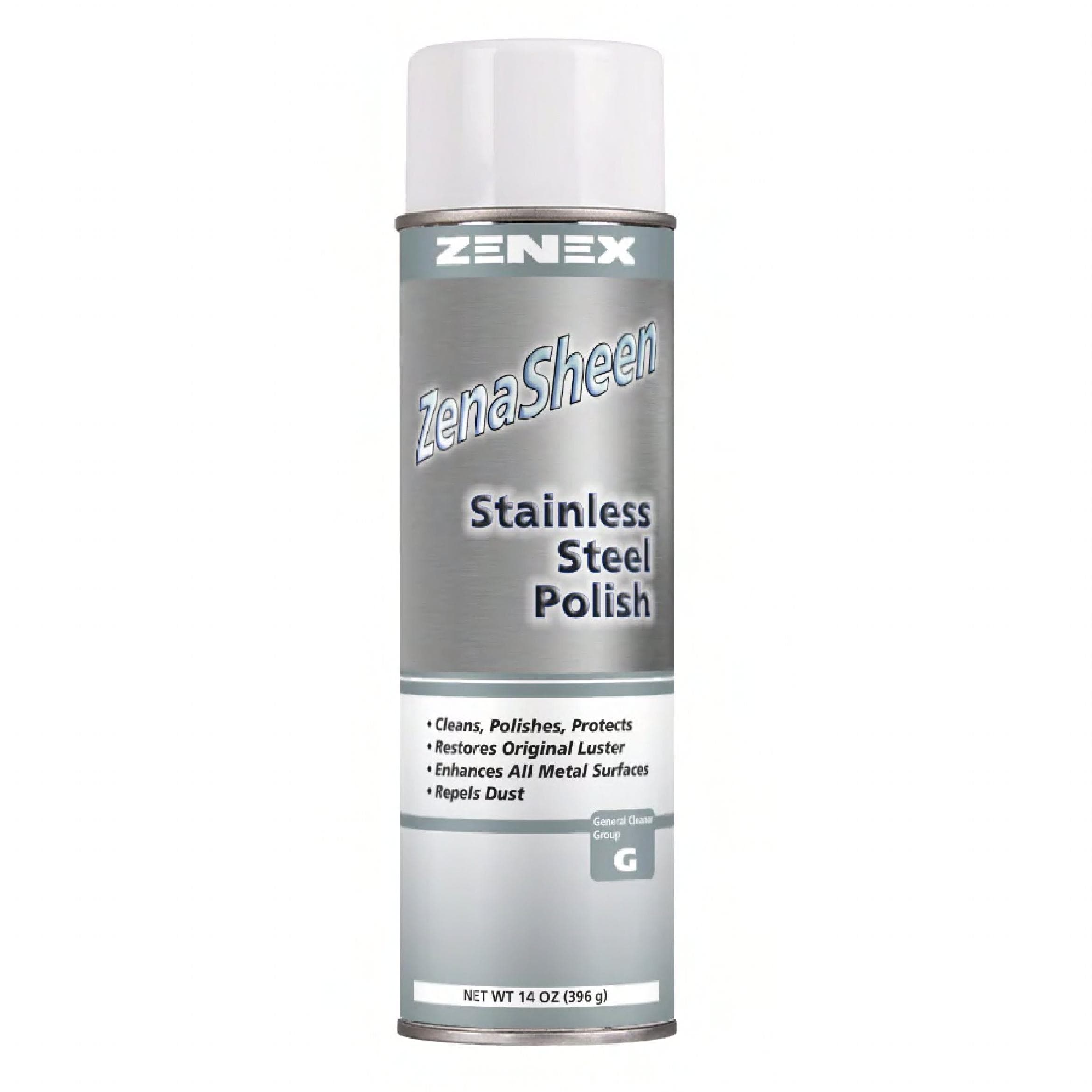 ZenaSheen Mint Stainless Steel Polish 14 OZ Aerosol Oil-Based 12/Case