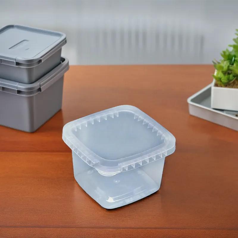 Deli Container Base 16 OZ PP Clear Square Tamper-Evident Tamper-Resistant 700/Case