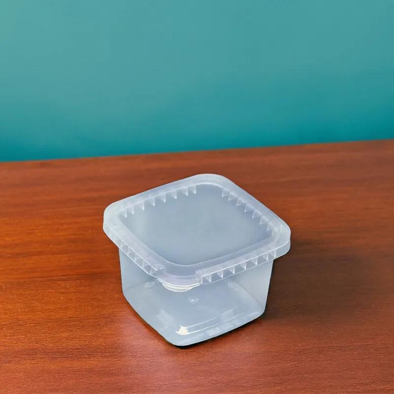 Deli Container Base 16 OZ PP Clear Square Tamper-Evident Tamper-Resistant 700/Case