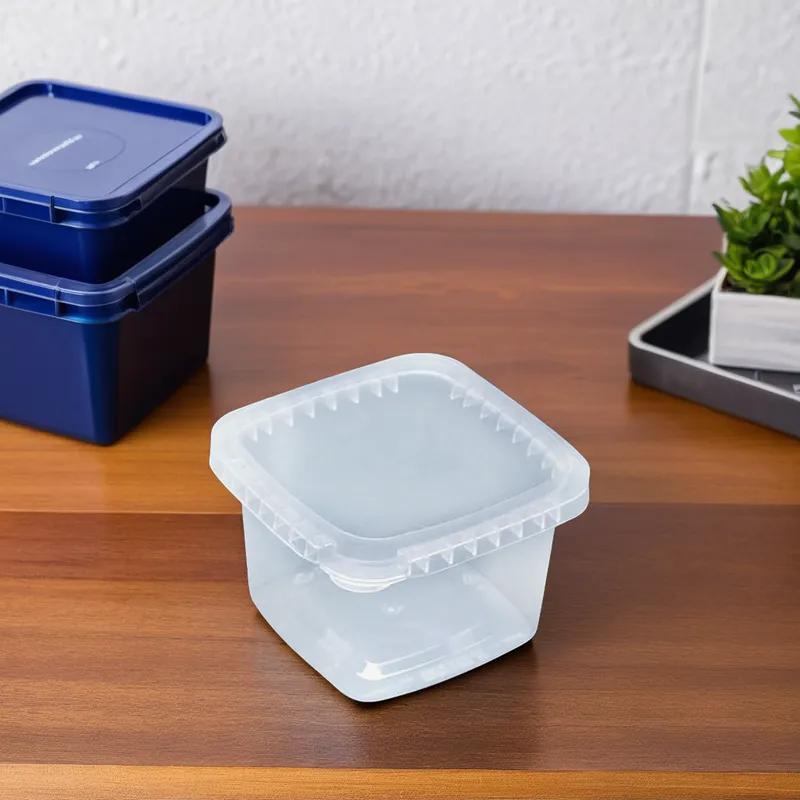 Deli Container Base 16 OZ PP Clear Square Tamper-Evident Tamper-Resistant 700/Case