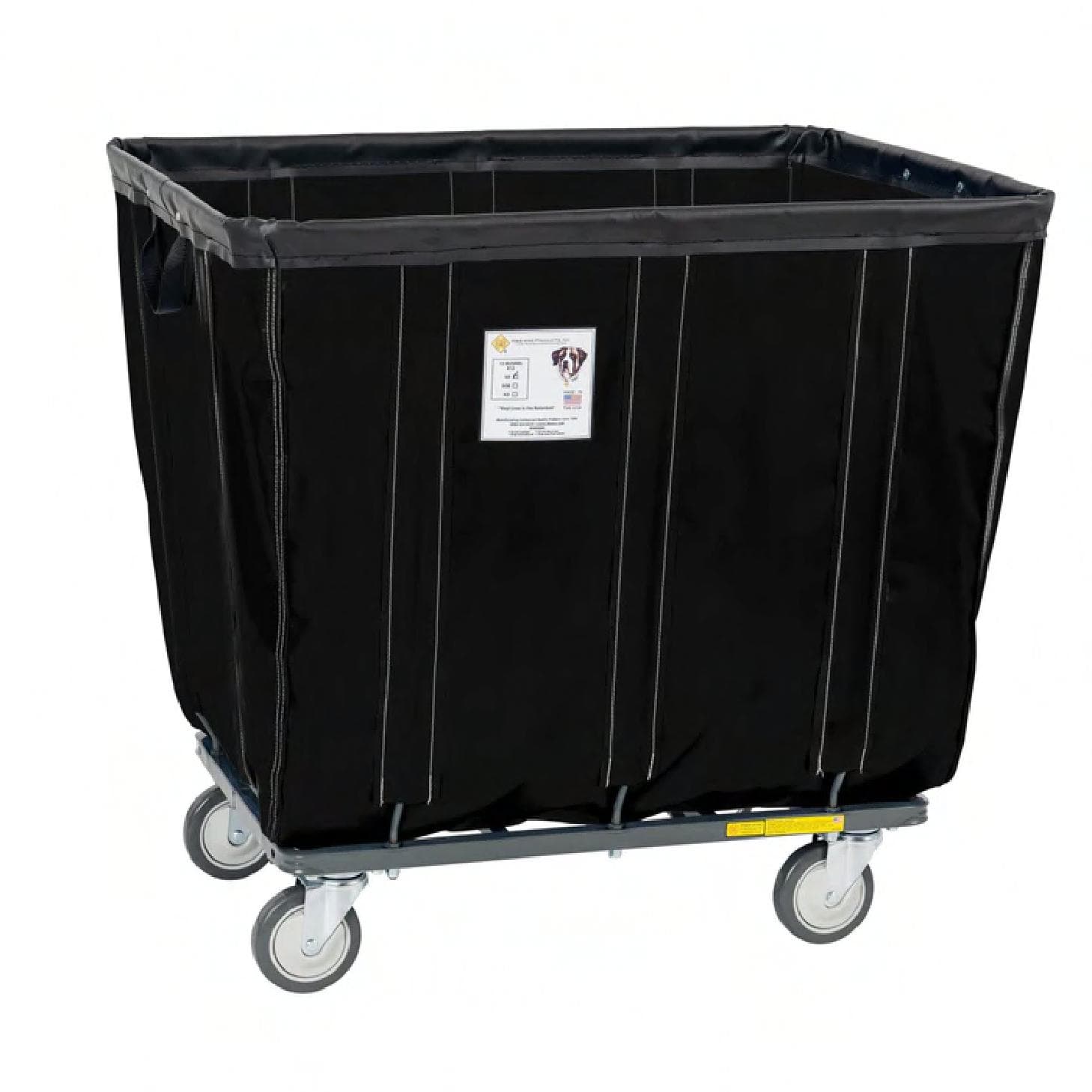Basket Truck 38X28X36 IN 12 Bushel Blk Gray Vinyl Powder Coated Steel Hvy Dty Fully Sewn Flame Retardant Assmbld 1/Each