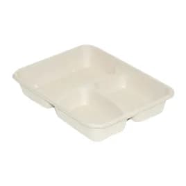 Take-Out Container Base 8.833X6.9X1.5 IN 3 Compartment Plant Fiber Kraft Rectangle 500/Case