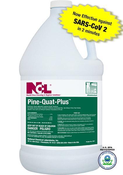 Pine-Quat-Plus Pine One-Step Disinfectant 1 GAL Multi Surface Concentrate Quat Mildewstat Fungicidal Virucidal 4/Case