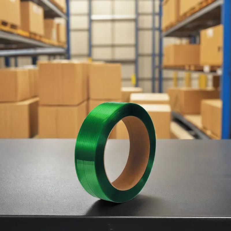 Strapping 0.625IN X4600FT Green Polyester Steel PET 8.89MM With 6 IN Core Diameter 28 Count/Skid