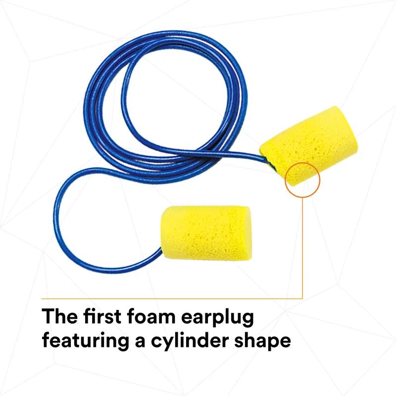 3M™ Classic 311-1101 Ear Plugs Yellow Blue Cylinder Foam Vinyl Corded 2000/Case