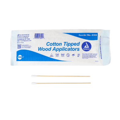 Cotton Swab 6 IN Birch Wood Cotton Applicator 100 Count/Box 10 Box/Case 1000 Count/Case