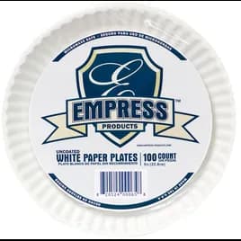 Plate 9 IN Uncoated Paper White Vintage 1000/Case