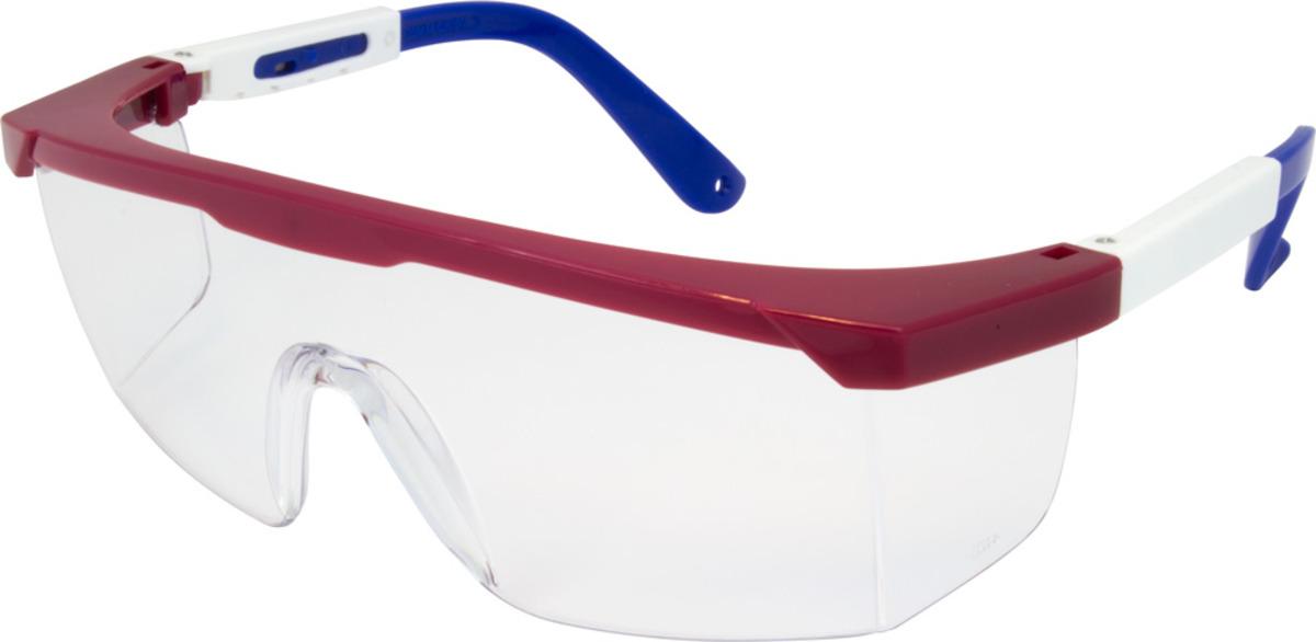 Safety Glasses With Red White Blue Frame Clear Lens 1/Each