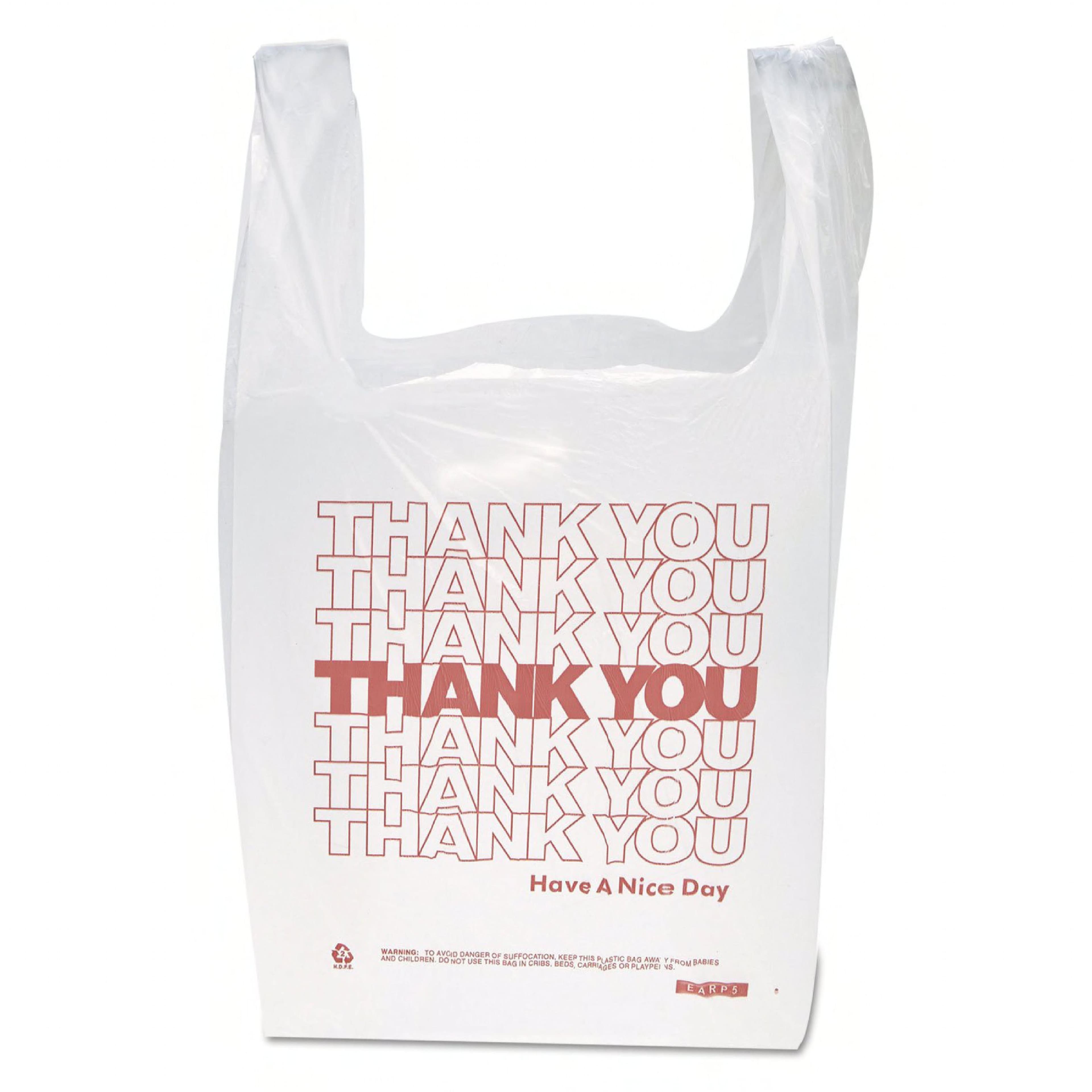 Bag 11.5X6.5X21 IN White Thank You T-Sack 900/Case
