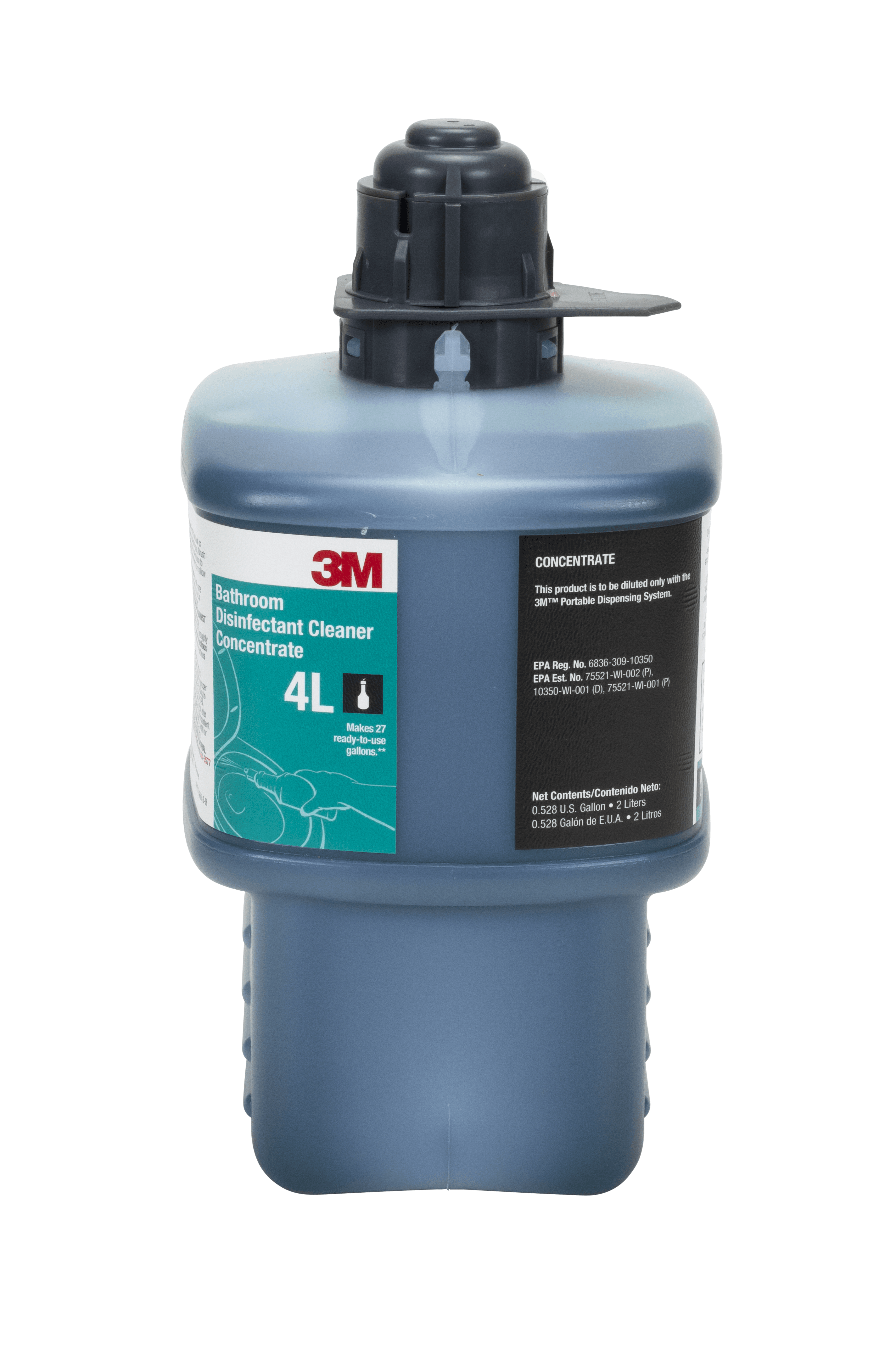 3M™ 4L Restroom Cleaner One-Step Disinfectant 2 L Liquid No Rinse Concentrate Multi-Surface 6/Case