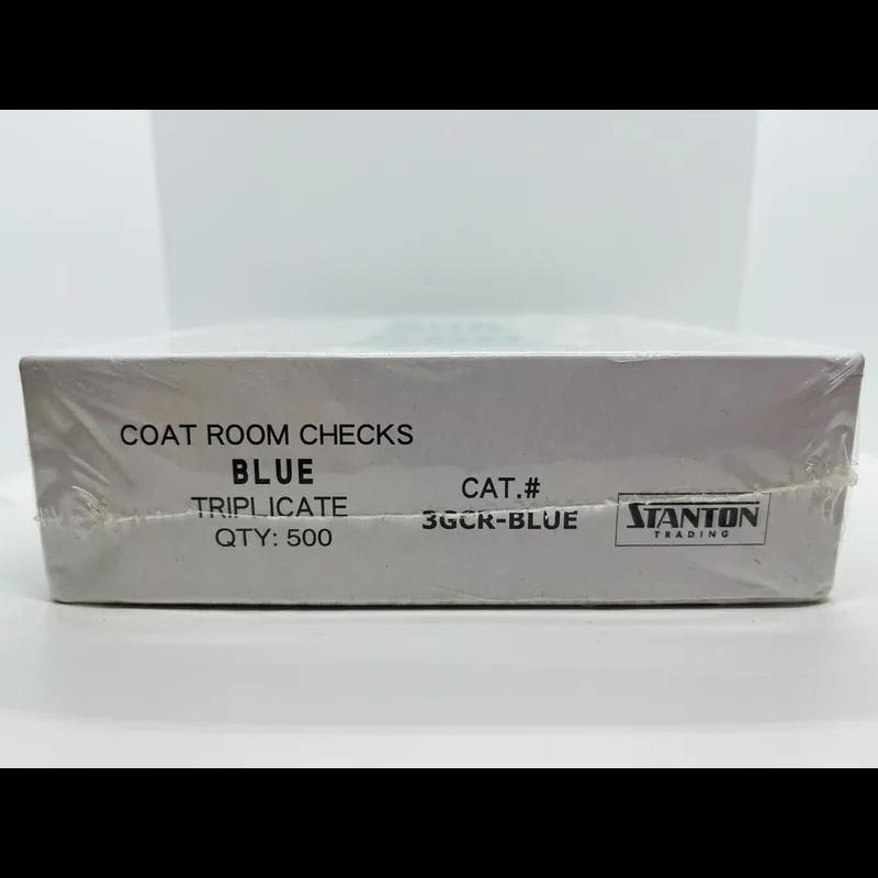 Coat Check Ticket 1.50X5X6.50 IN Cardboard Blue 3-Part 500 Count/Box 20 Box/Case