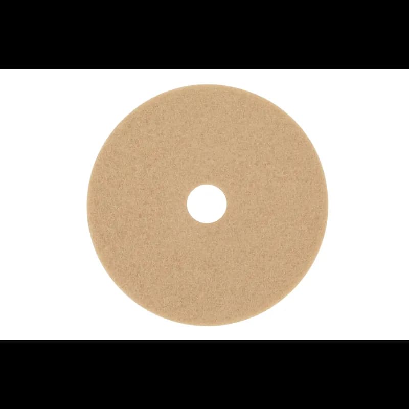 3M™ 3400 Burnishing Pad 19X1 IN Tan Non-Woven Polyester Fiber 1500-3000 RPM Center Hole 5/Case