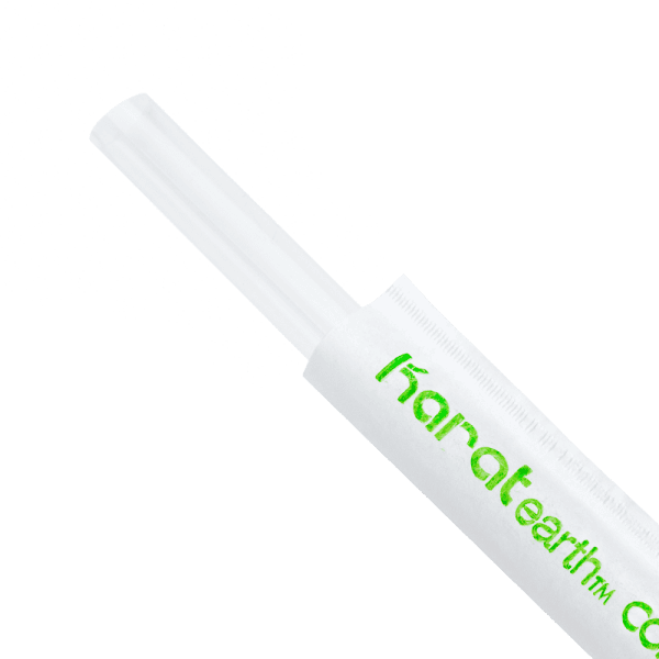 Karat Earth Colossal & Boba Straw 0.394X9 IN PLA Clear Paper Wrapped Straight Cut 1600/Case
