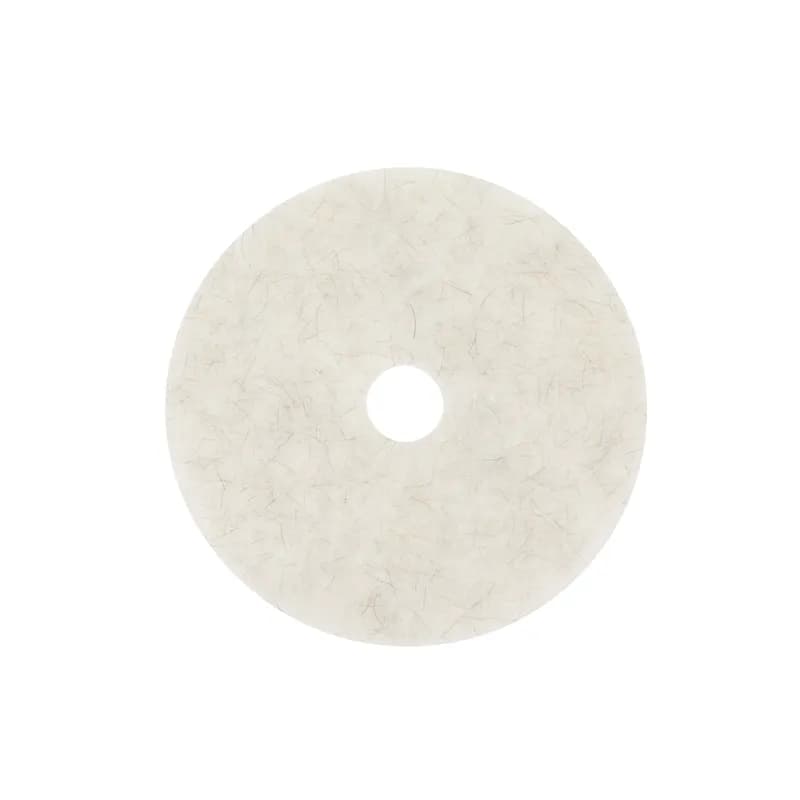 3M™ 3300 Burnishing Pad 19X1 IN White Non-Woven Polyester Fiber Natural Fiber 1500-3000 RPM Center Hole 5/Case