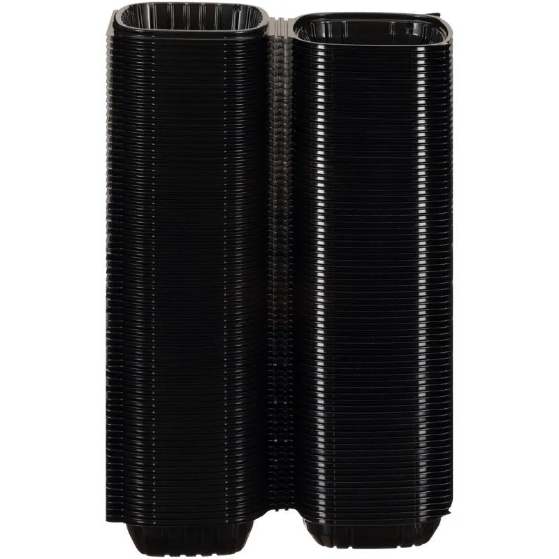 Take-Out Container Hinged 6X6 IN PP Black Perforated 450/Case