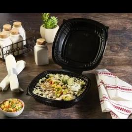 Take-Out Container Hinged 9X9 IN PP Black Perforated 180/Case