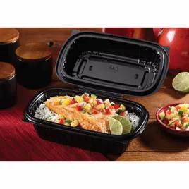 Take-Out Container Hinged 6X9 IN PP Black Perforated 264/Case