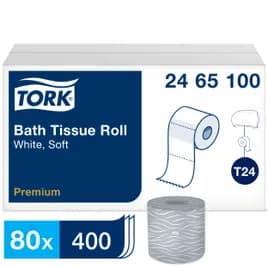 Tork Premium® Toilet Paper & Tissue Roll T24 3.75X4 IN 125 FT 2PLY White Premium Embossed 400 Sheets/Roll 80 Rolls/Case