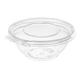 Safe-T-Fresh® Deli Container Hinged With Flat Lid 24 OZ RPET Clear Round Shallow 150/Case