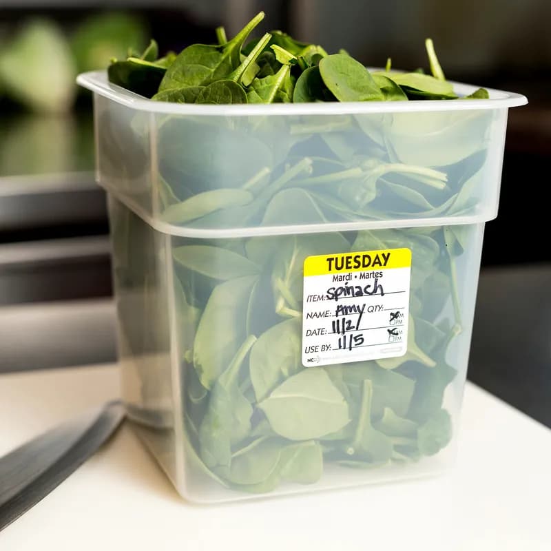 Tuesday Prep Item Date Use Trilingual Label 2X2 IN Yellow Square Removable 500/Roll