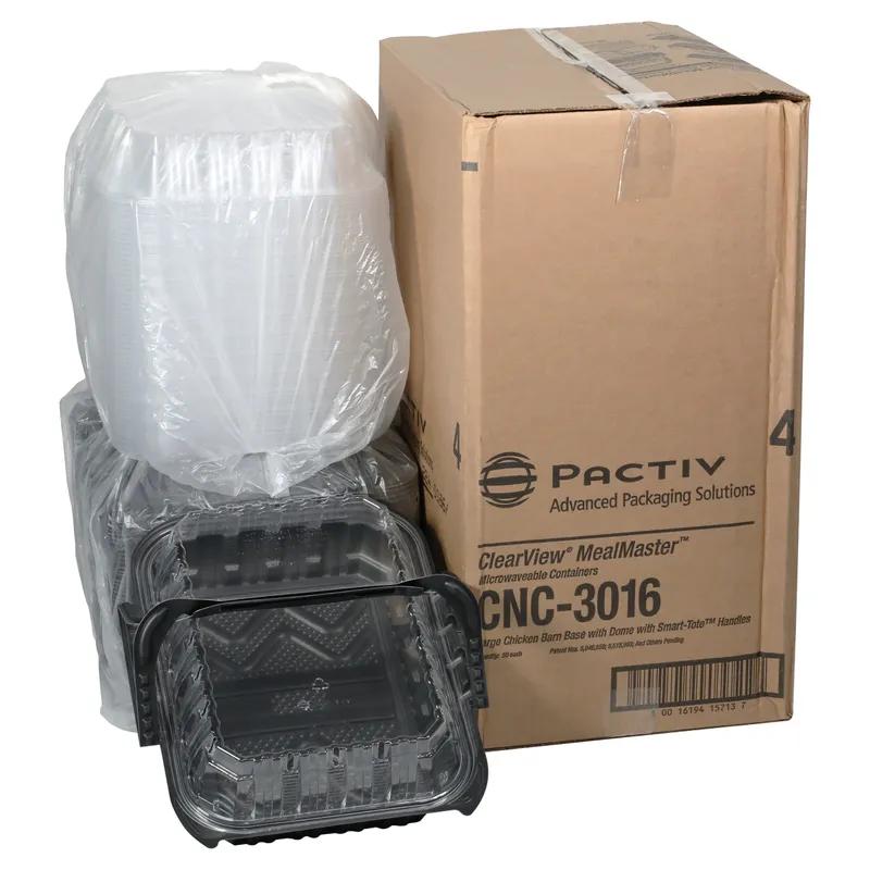 Barn & Lunch Box 16 OZ 14X10.5X4 IN MFPP OPS Black Clear With Handle Large Vented Microwavable-Base Only 50/Case