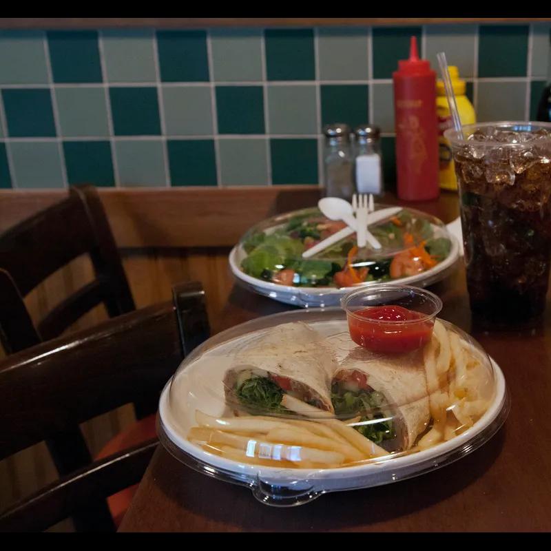 WorldView Lid Dome 9 IN RPET Clear Round For Container Unhinged 300/Case