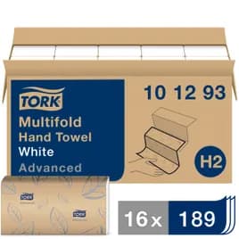 Tork Xpress Folded Paper Towel H2 9.5X9.125 IN 3.17X9.125 IN White Multifold Z Embossed Refill 189 Count/Case