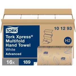 Tork Xpress Folded Paper Towel H2 9.5X9.125 IN White Multifold Z Refill 189 Sheets/Pack 16 Packs/Case 3024 Sheets/Case