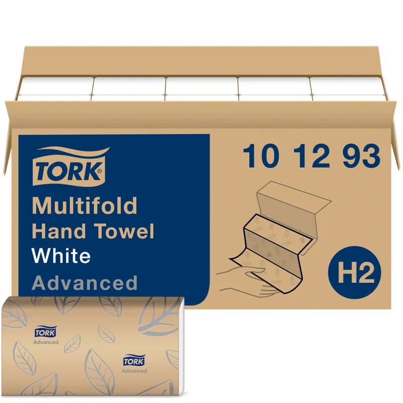 Tork Xpress Folded Paper Towel H2 9.5X9.125 IN 3.17X9.125 IN White Multifold Z Embossed Refill 189 Count/Case