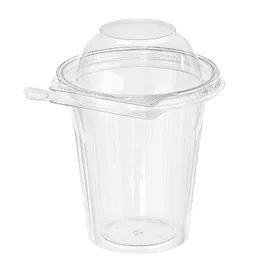 Safe-T-Fresh® Deli Container Hinged With Dome Lid 16 OZ RPET Clear Round 232/Case