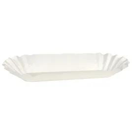 Hot Dog Food Tray Base 6 IN Paper White Fluted 3000/Case