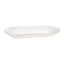 Hot Dog Food Tray Base 6 IN Paper White Fluted 3000/Case