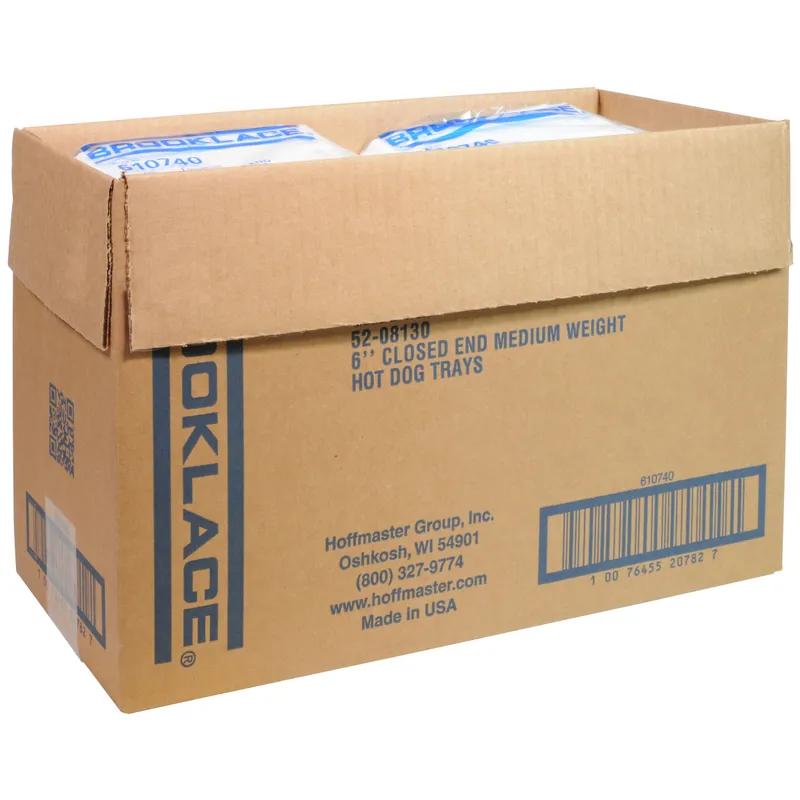 Hot Dog Food Tray Base 6 IN Paper White Fluted 3000/Case